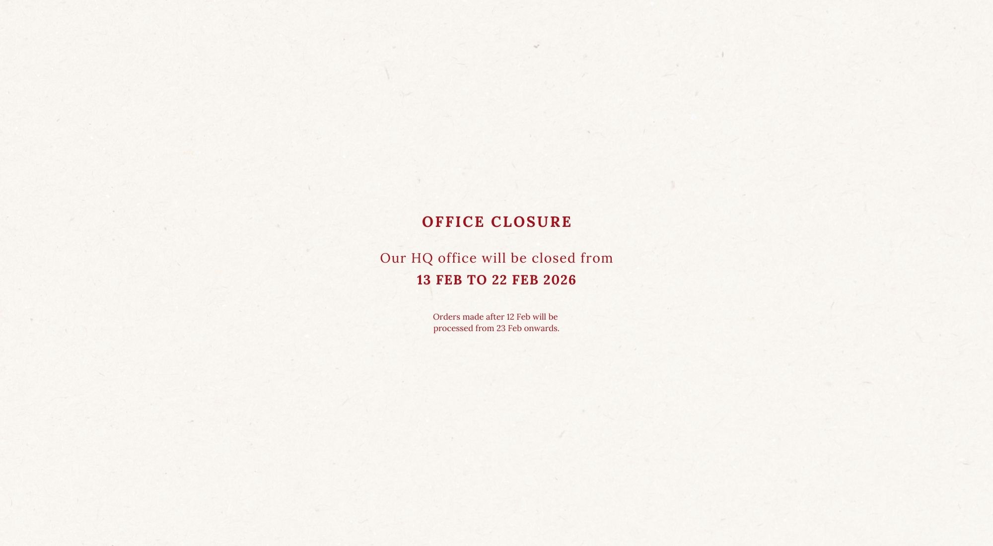 CNY II - Office Closure