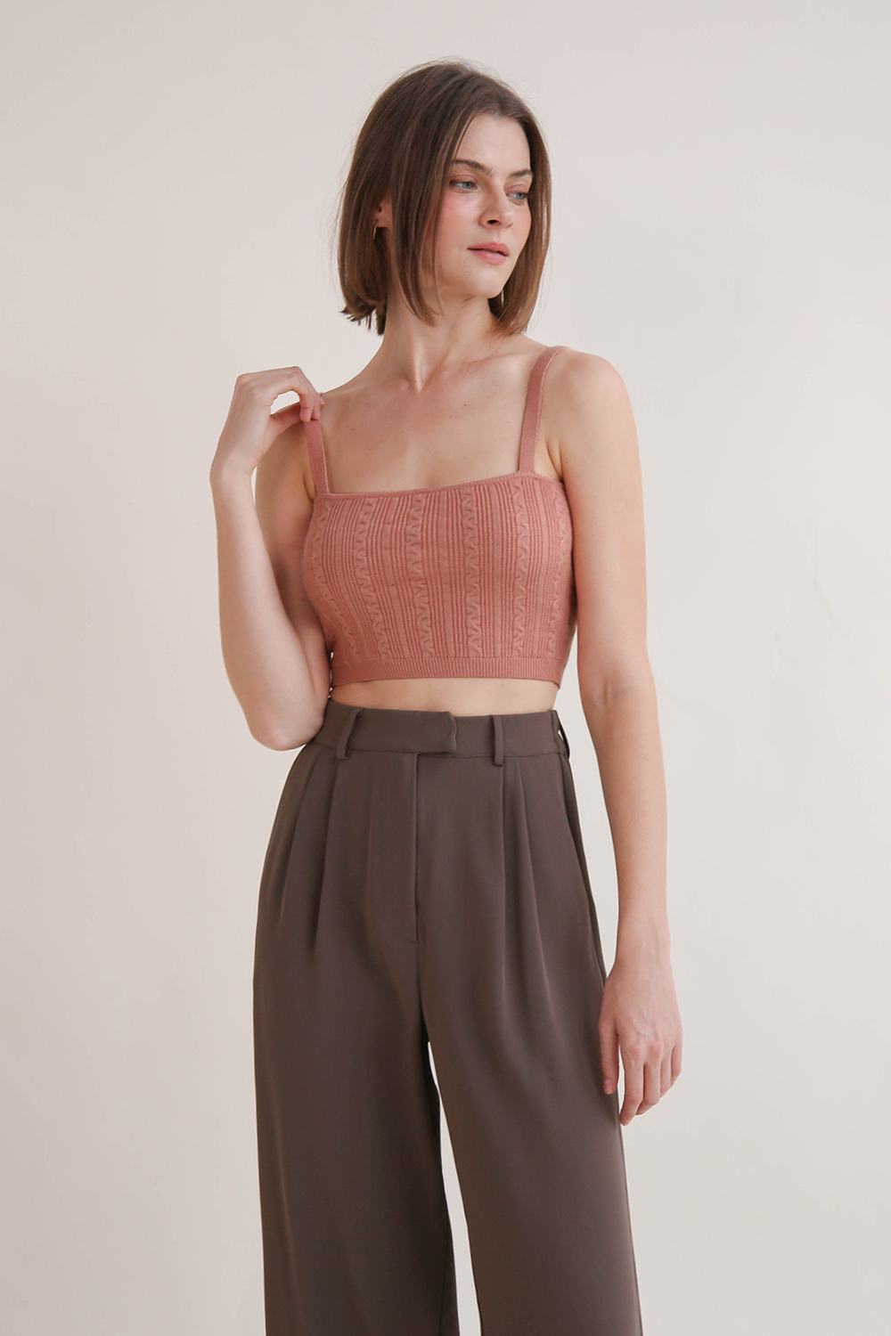 Red knit on sale crop top