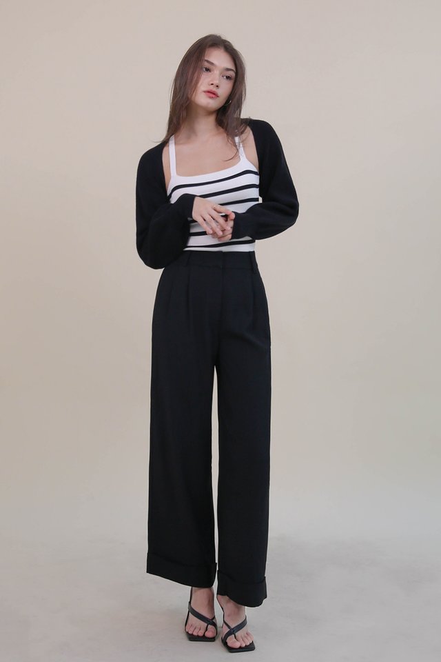 AILEEN KNIT ARM WARMERS BLACK