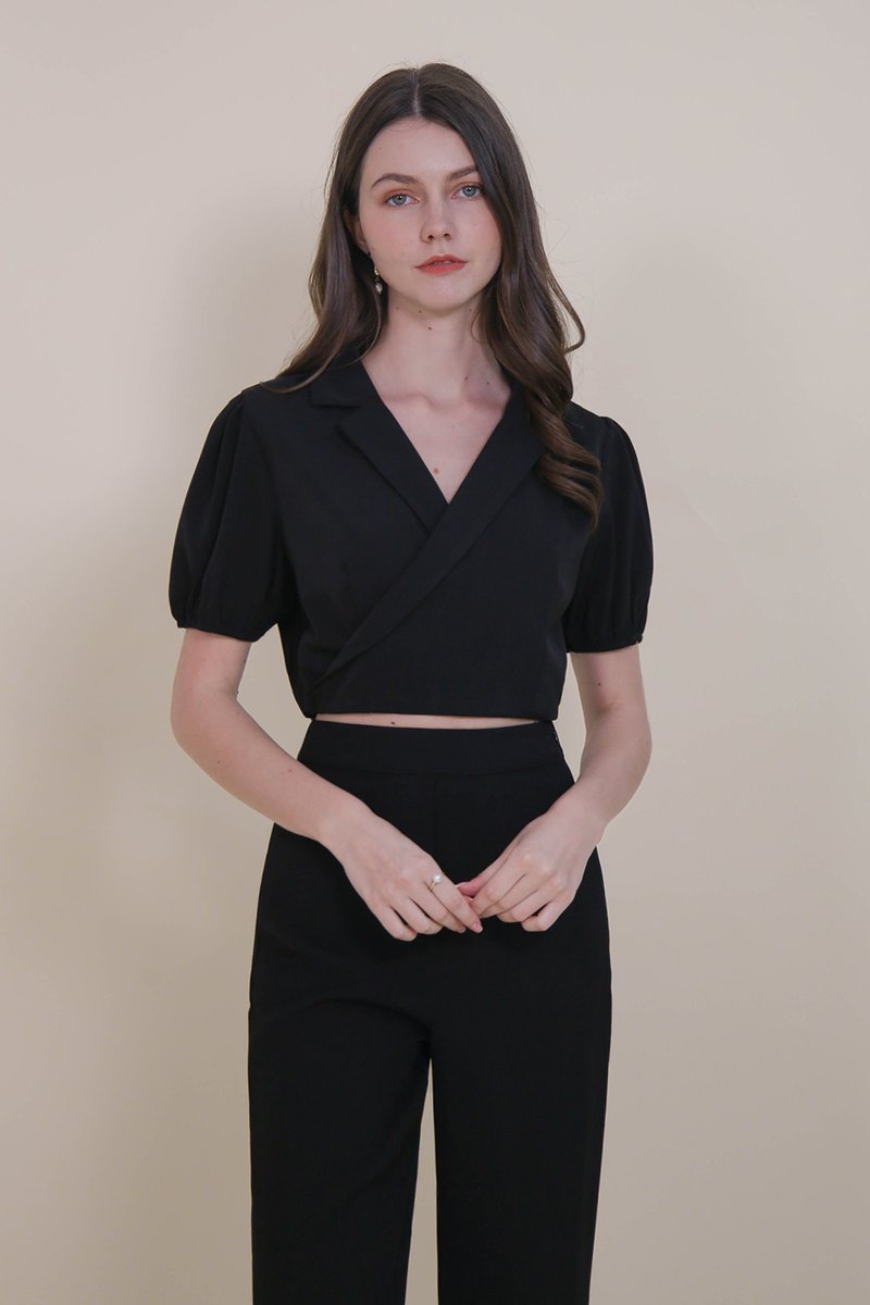Satin wrap top top