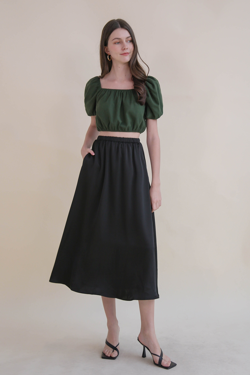 Linen Front Slit Skirt Valencia