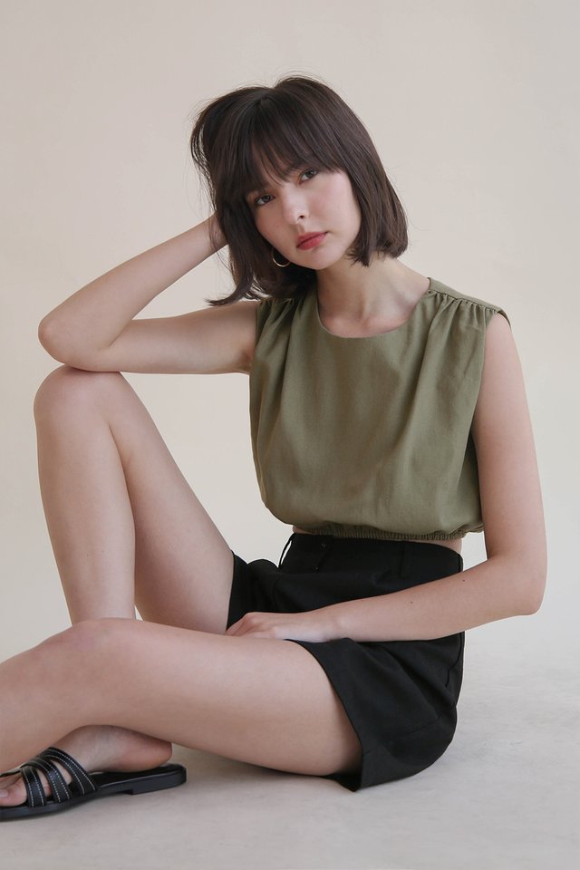 FEN CROPPED SHIFT TOP THYME