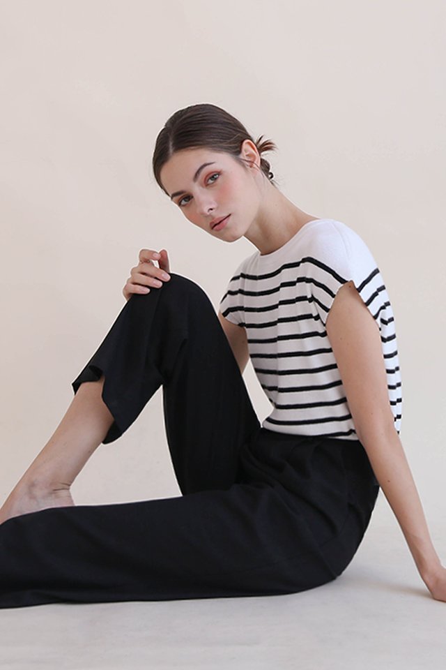 HALLE STRIPED SLEEVELESS JUMPER STRIPED WHITE