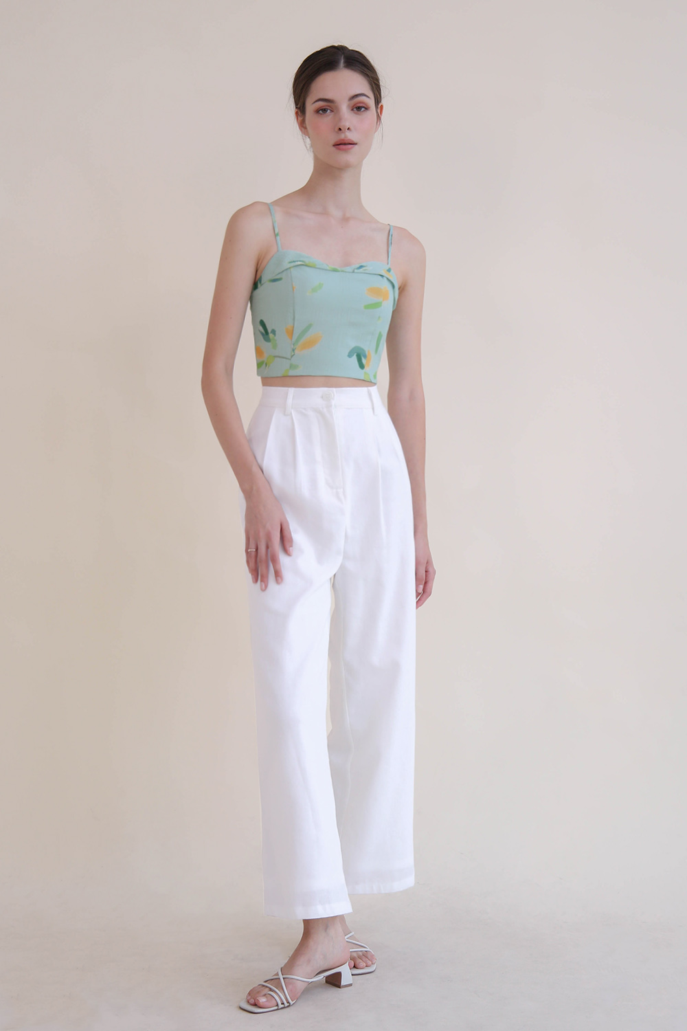 LANCE LINEN STRAIGHT LEG PANTS WHITE The Willow Label