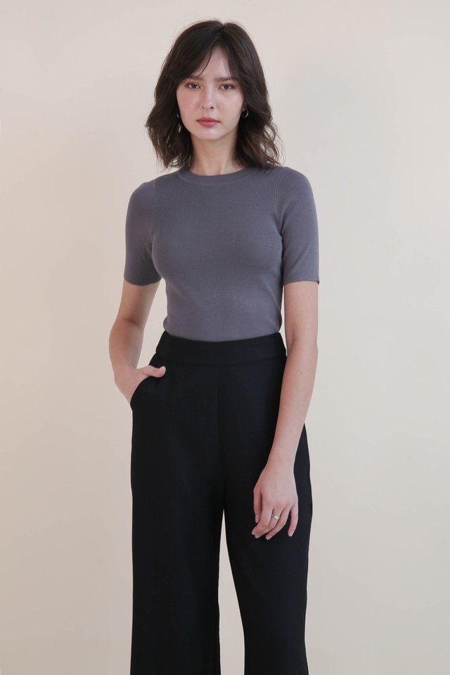 ALENA KNIT TOP ANTHRACITE