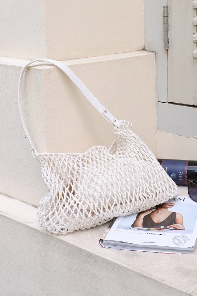 CANNES WOVEN BAG WHITE
