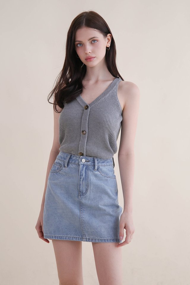 ALVINA KNITTED TANK TOP GREY