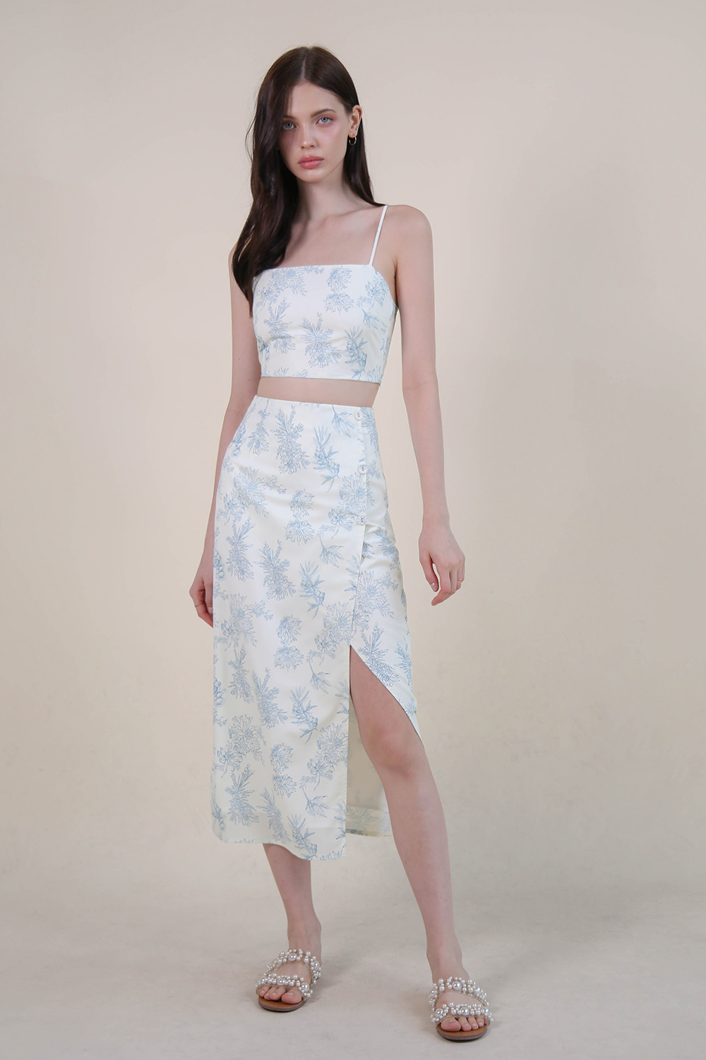 Yvette Wrap Skirt Blue The Willow Label Yvette Wrap Skirt Blue The Willow Label