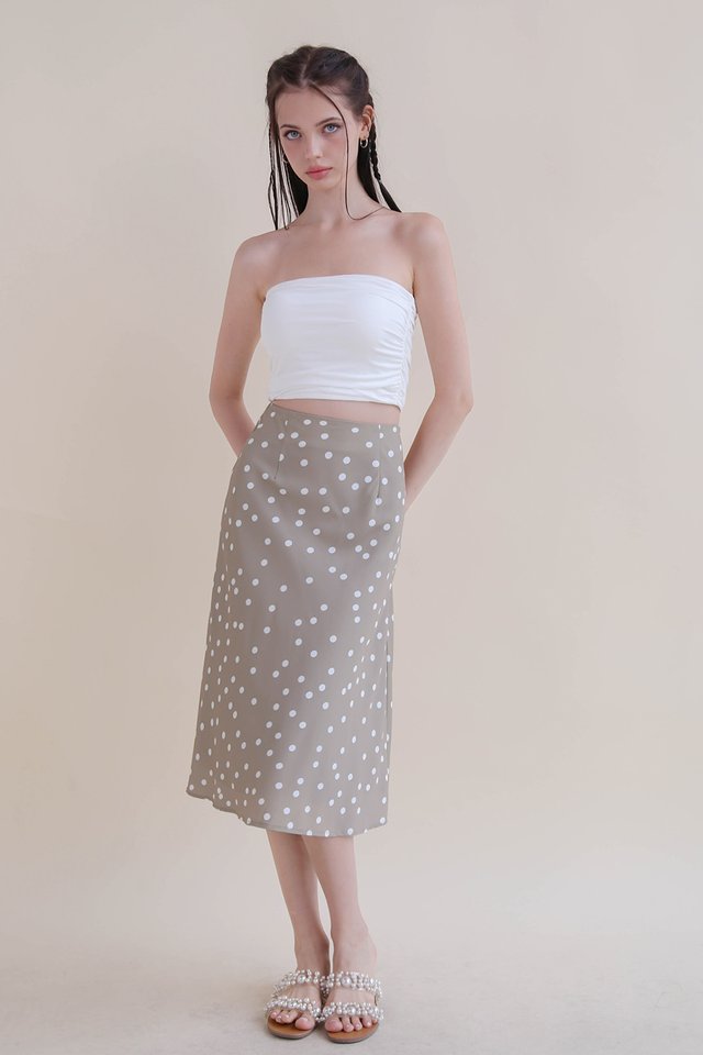 ROMI SOFT SLIP SKIRT POLKA