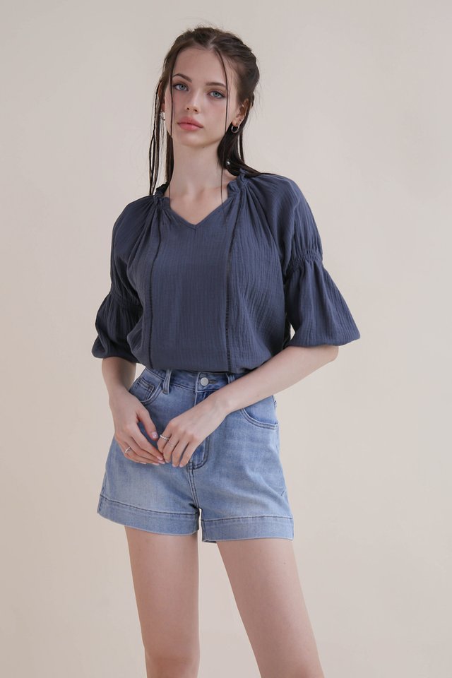 SALLIE MUSLIN BLOUSON INDIGO