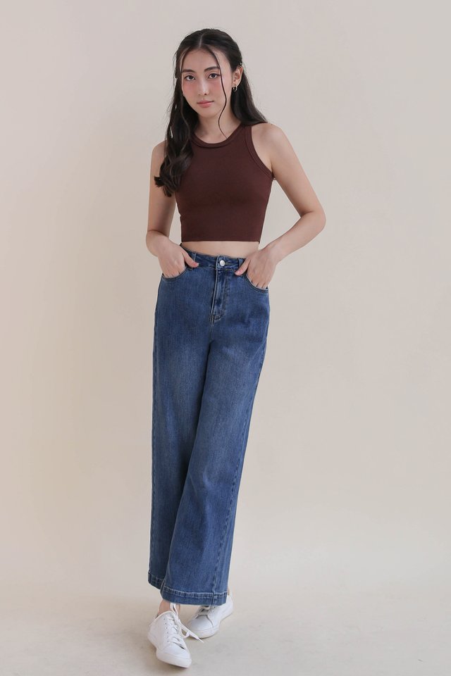 COEN DENIM PALAZZO PANTS DARK WASH