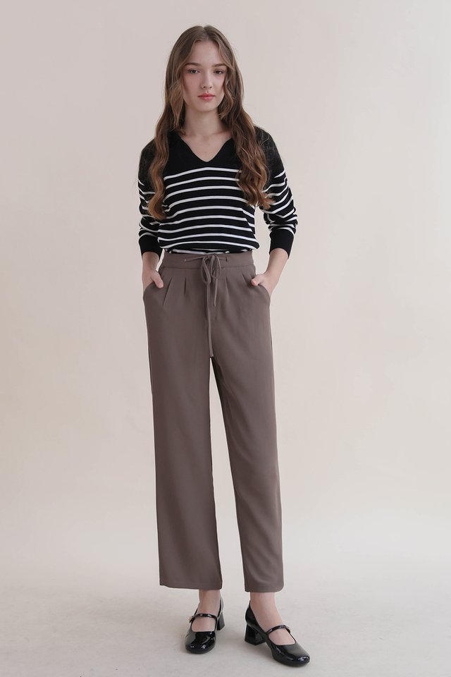 ETHAN TIE WAIST PALAZZO PANTS ETOUPE