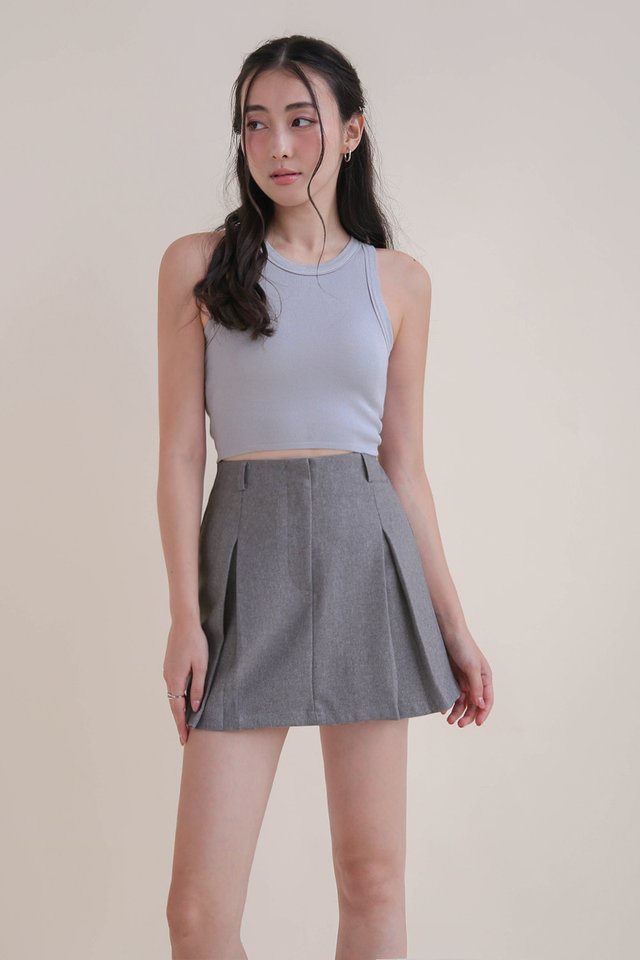 KITT BOX PLEAT SKORTS LIGHT GREY