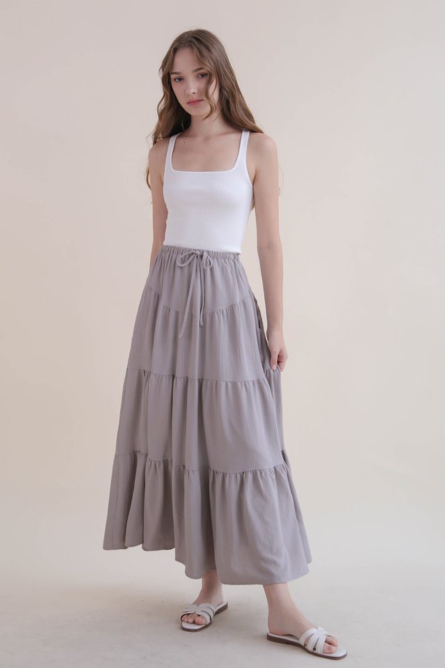 LYNDA TIER MAXI SKIRT MIST