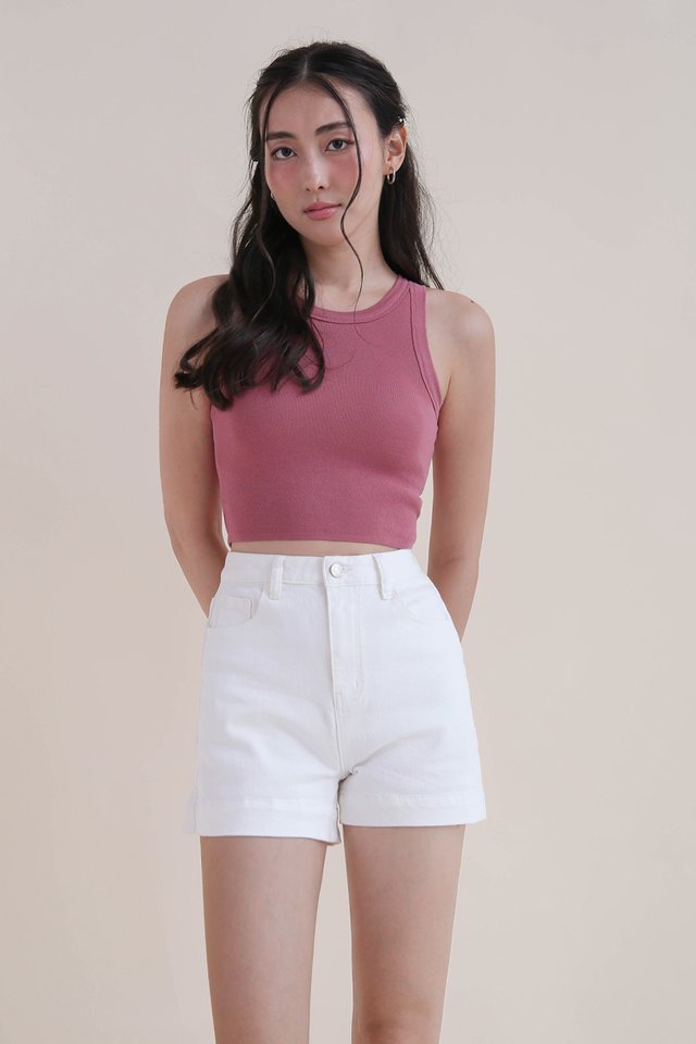 RENE PADDED RACER TOP (CROP) FRENCH ROSE