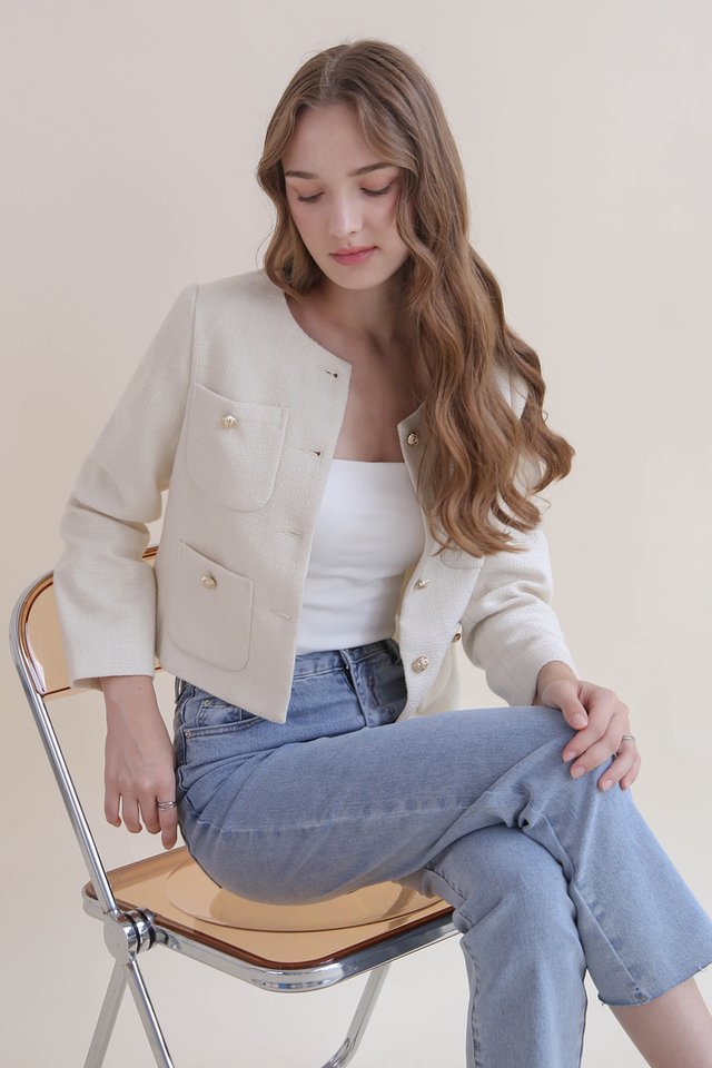 ANNA TWEED JACKET CREAM