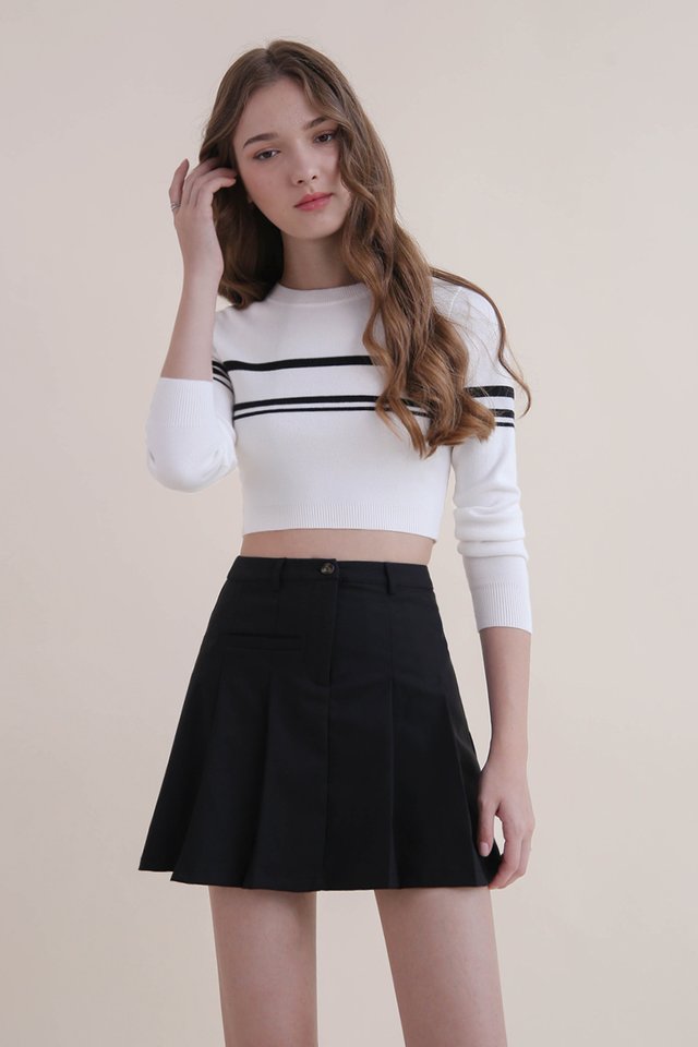 FINN LONG SLEEVE KNIT TOP STRIPED WHITE