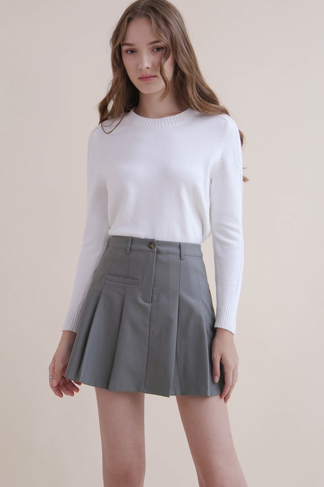 MAYA PLEATED SKORTS LIGHT GREY