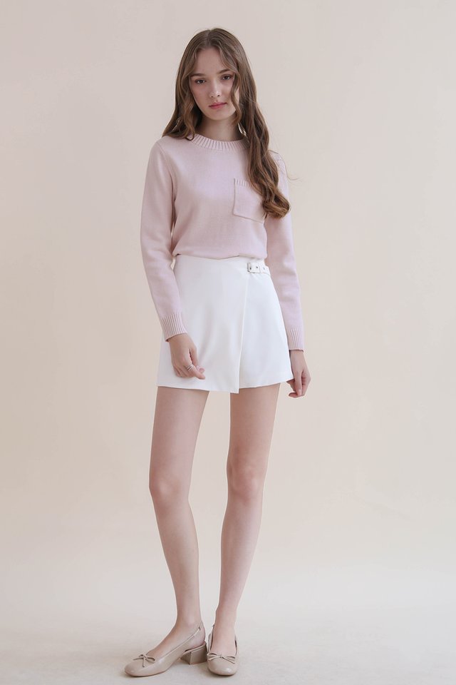 SHARLENE POCKET KNIT PULLOVER PINK