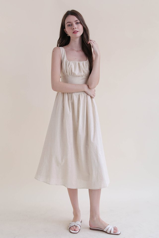 BAMBI LINEN CORSET DRESS SAND