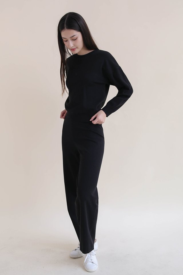 ELMIRA KNIT PANTS BLACK