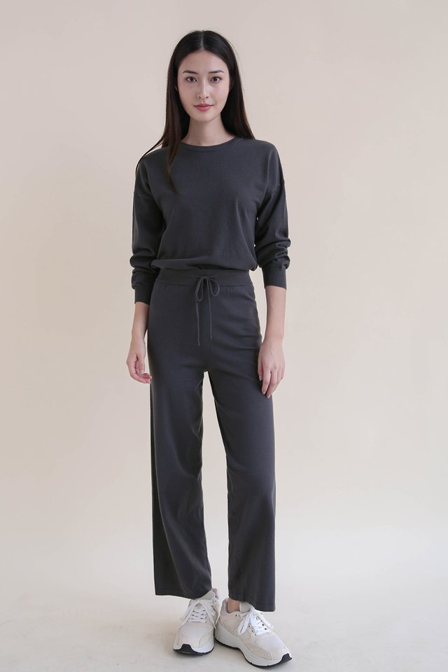 ELMIRA KNIT PANTS DARK GREY