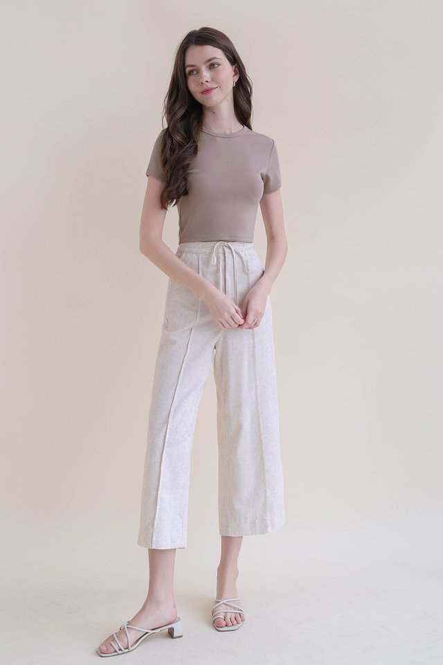 KAIRI DRAWSTRING LINEN CULOTTES SAND