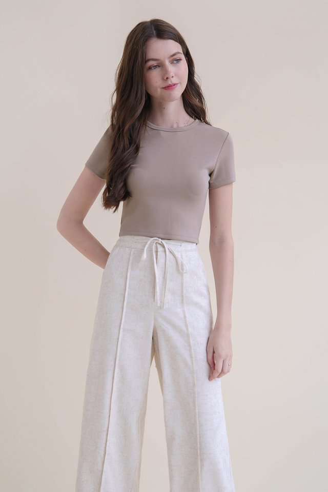 KAIRI DRAWSTRING LINEN CULOTTES SAND