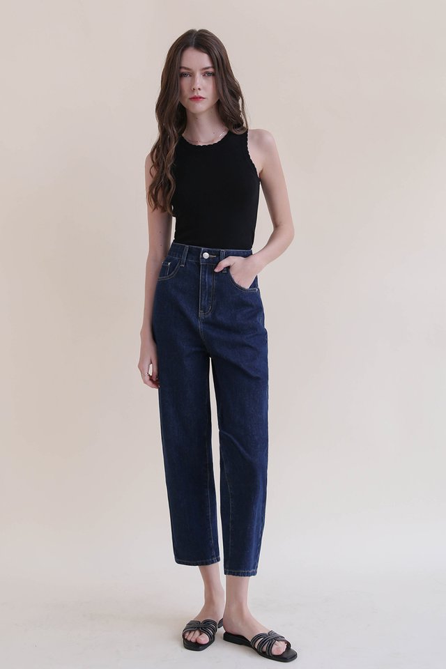 PARKER MOM JEANS DARK BLUE