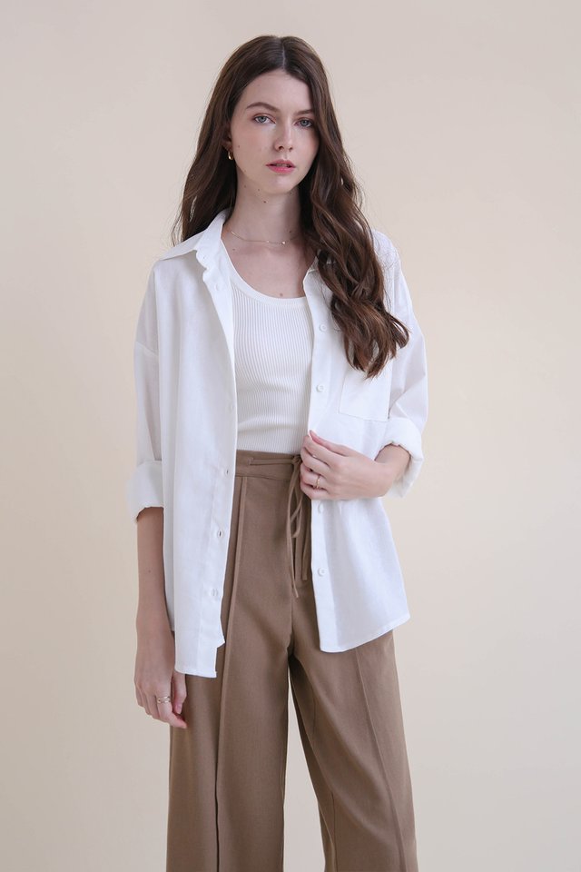 TERRA POCKET LINEN SHIRT WHITE