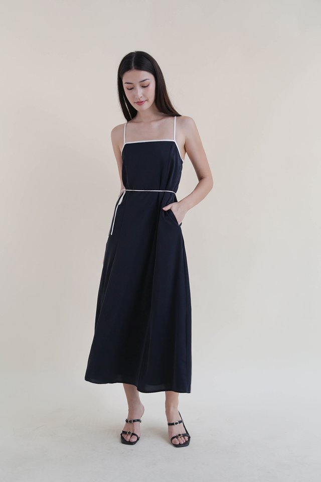 ADRIA CONTRAST TRIM DRESS MIDNIGHT