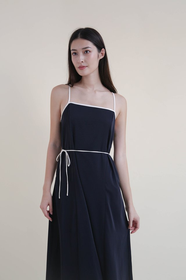 ADRIA CONTRAST TRIM DRESS MIDNIGHT