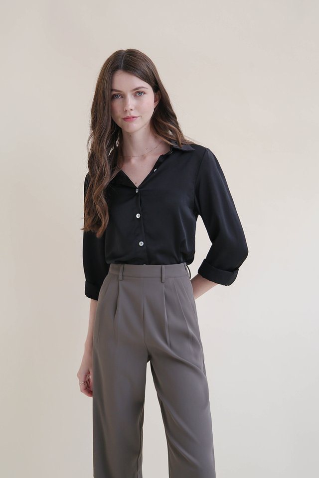 ESTELLA SILK SHIRT BLACK