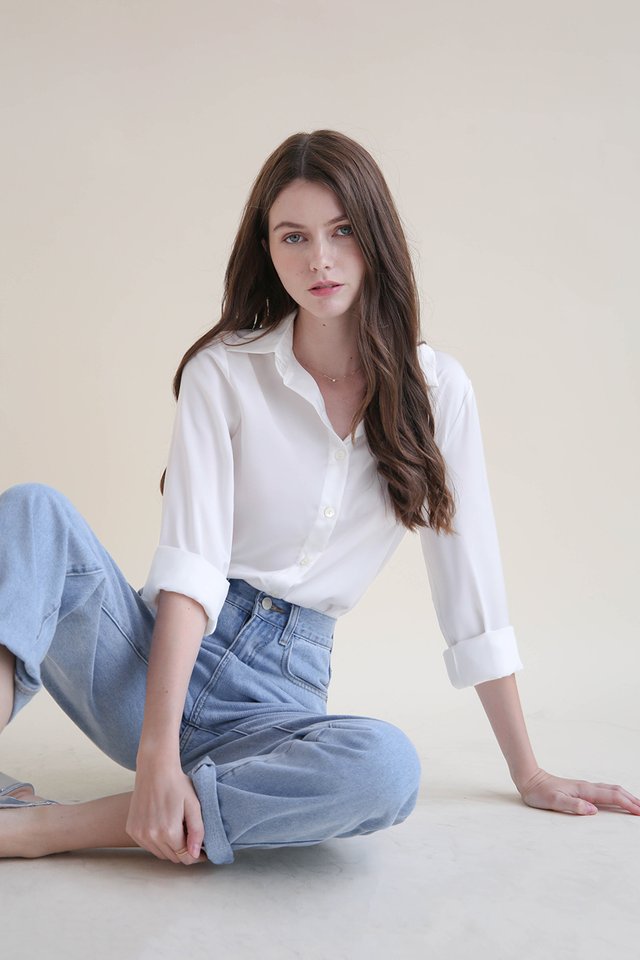 ESTELLA SILK SHIRT WHITE