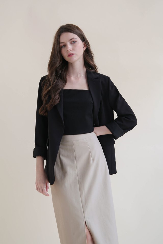 INES PENCIL SKIRT GREIGE