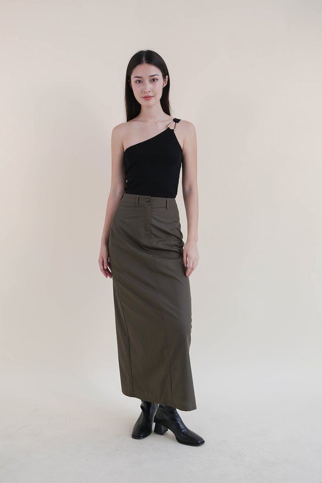 MICHELLE COLUMN SKIRT GUNMETAL