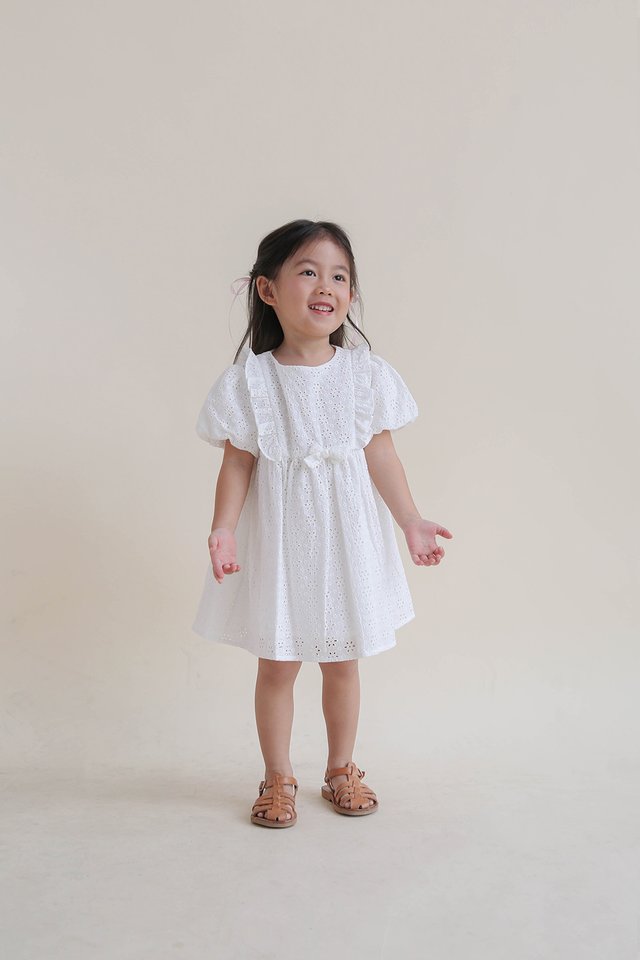 BETHEL EYELET DRESS WHITE