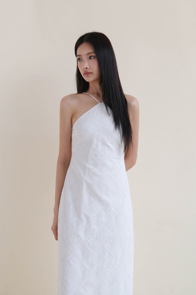 CALIAH HALTER DRESS WHITE