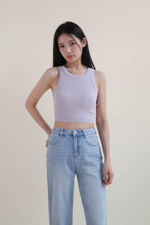 RENE PADDED RACER TOP (CROP) v4 LILAC