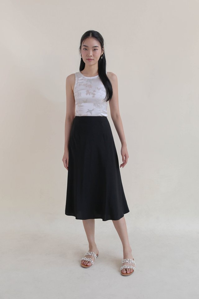 ROMI SOFT SLIP SKIRT BLACK