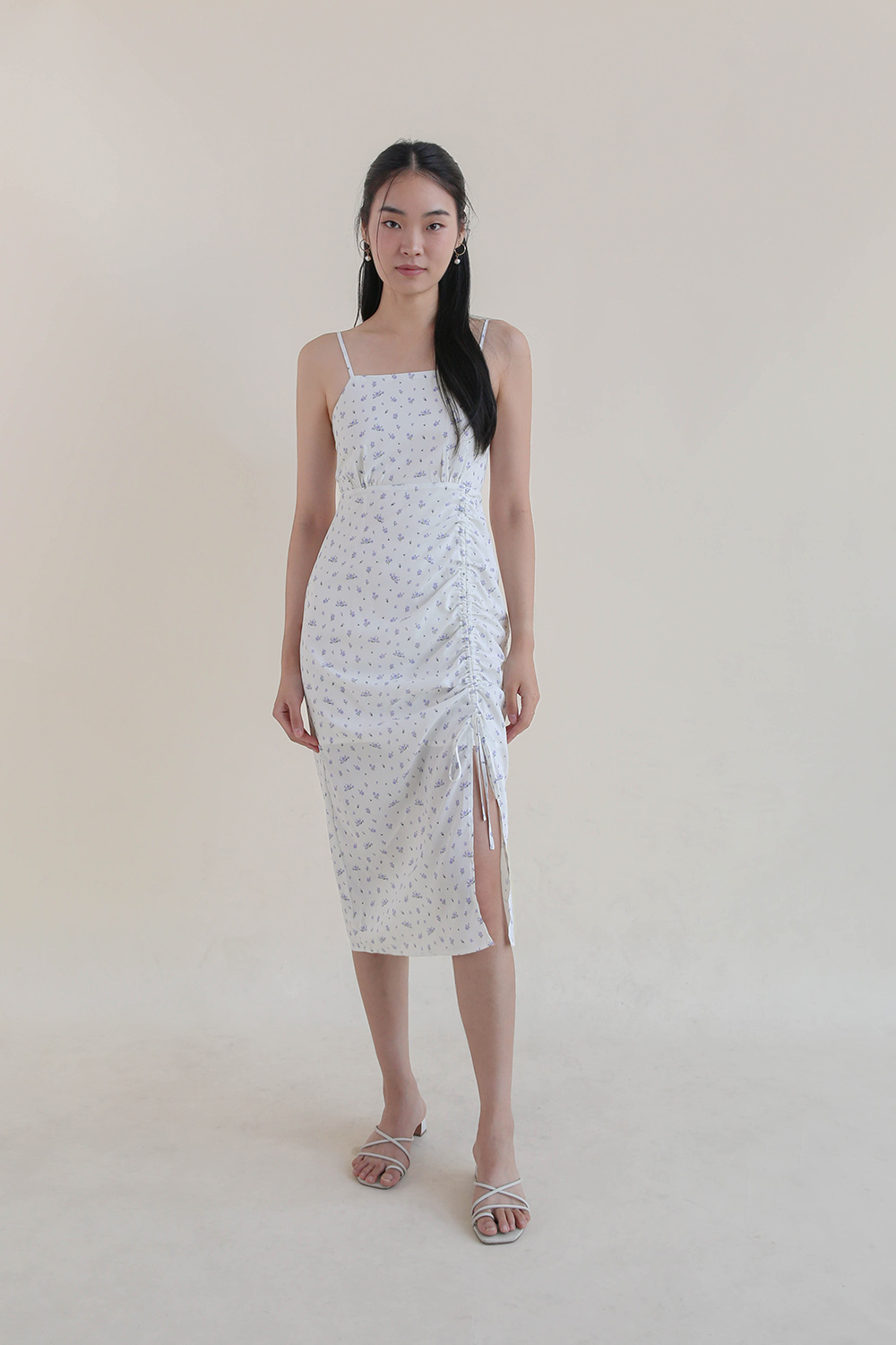 BLAIRE PRINTED DRESS IVORY | The Willow Label