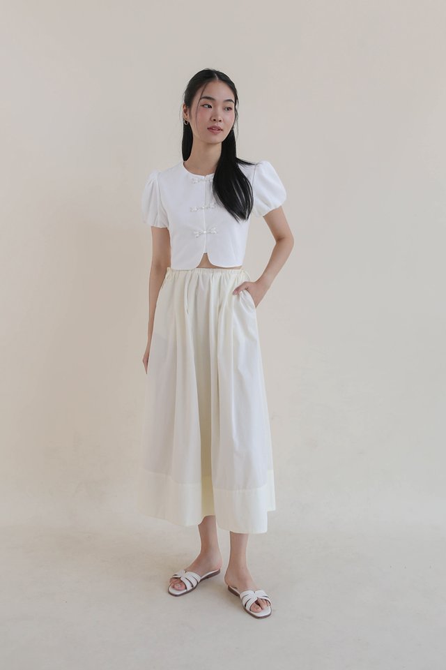 AURELIA SIDE DRAWSTRING SKIRT BUTTERMILK