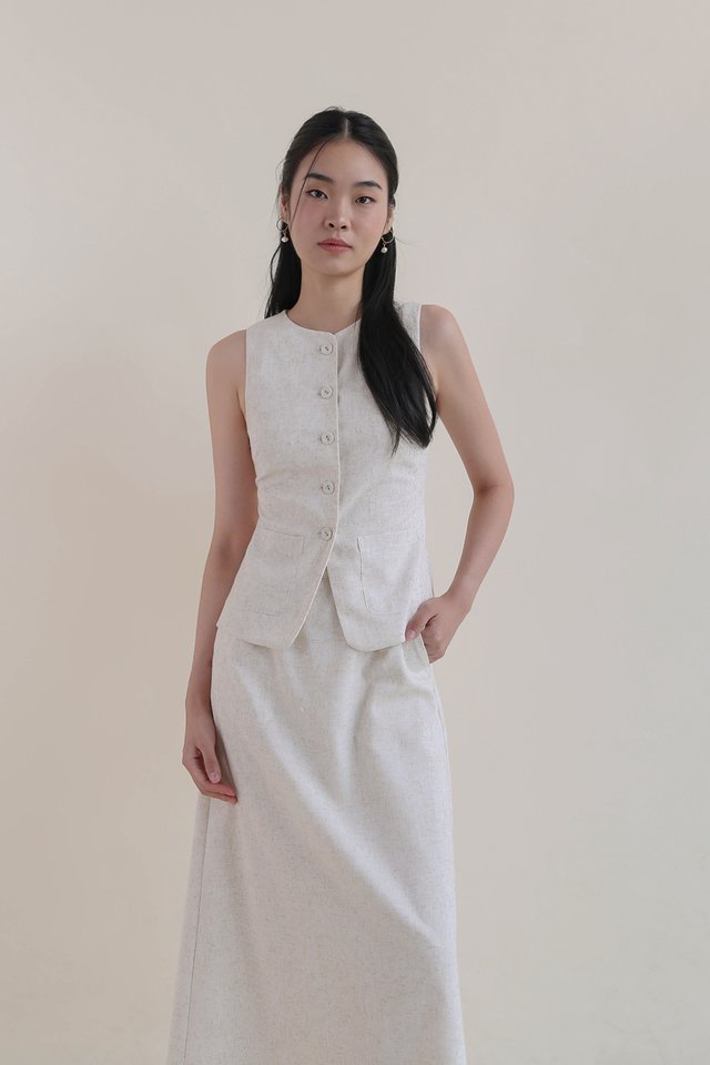 AXELLE LINEN VEST SAND