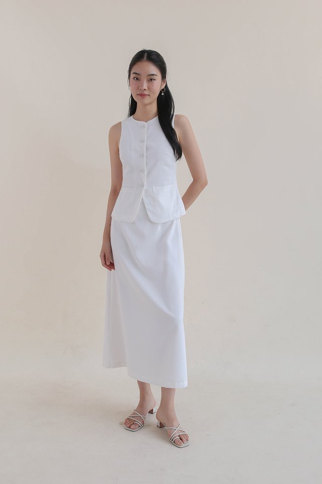 AXELLE LINEN VEST WHITE