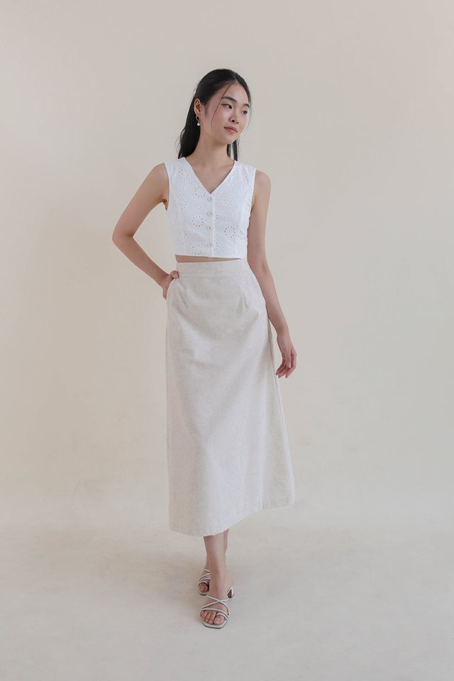 DALTON LINEN SKIRT SAND