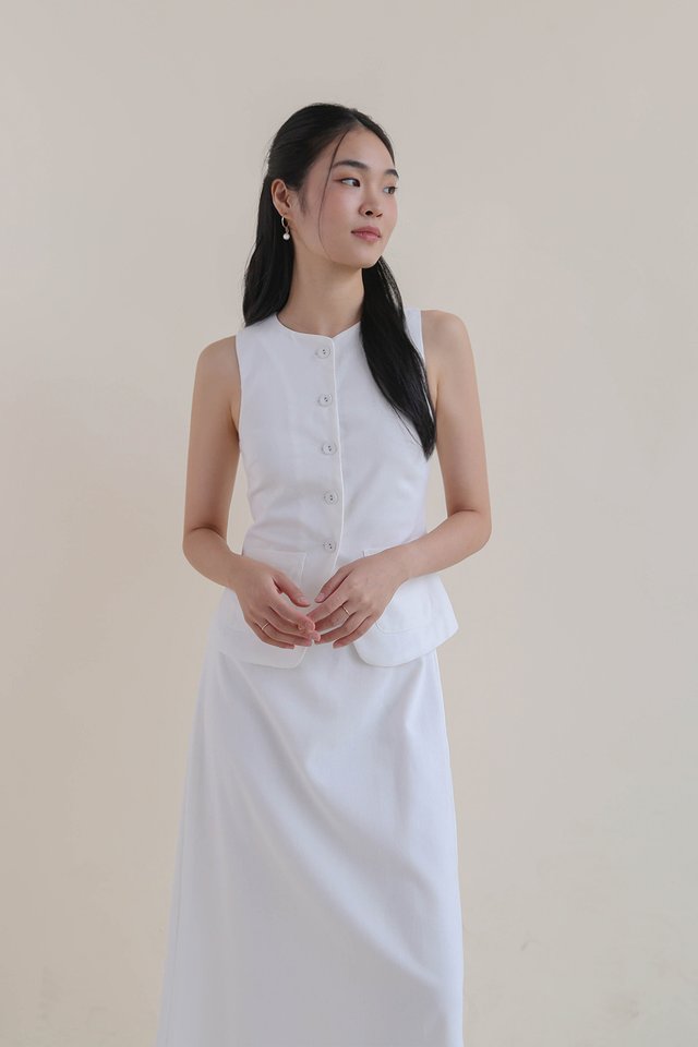 DALTON LINEN SKIRT WHITE