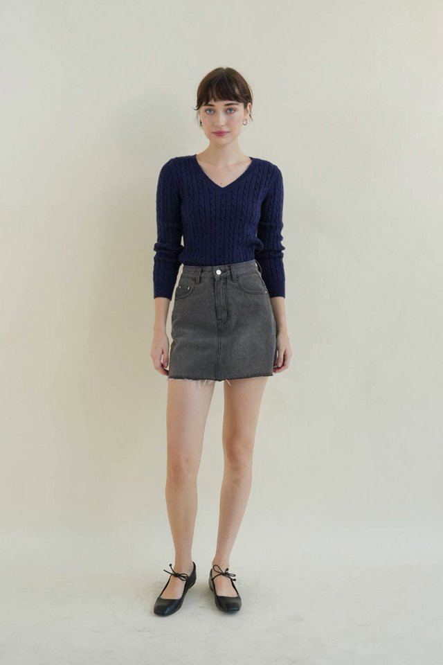 LEA KNIT PULLOVER NAVY