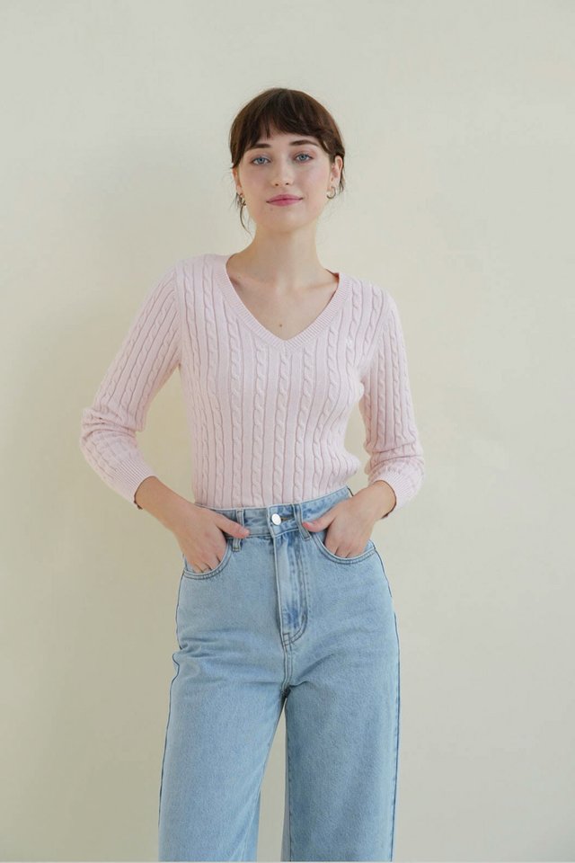 LEA KNIT PULLOVER PINK