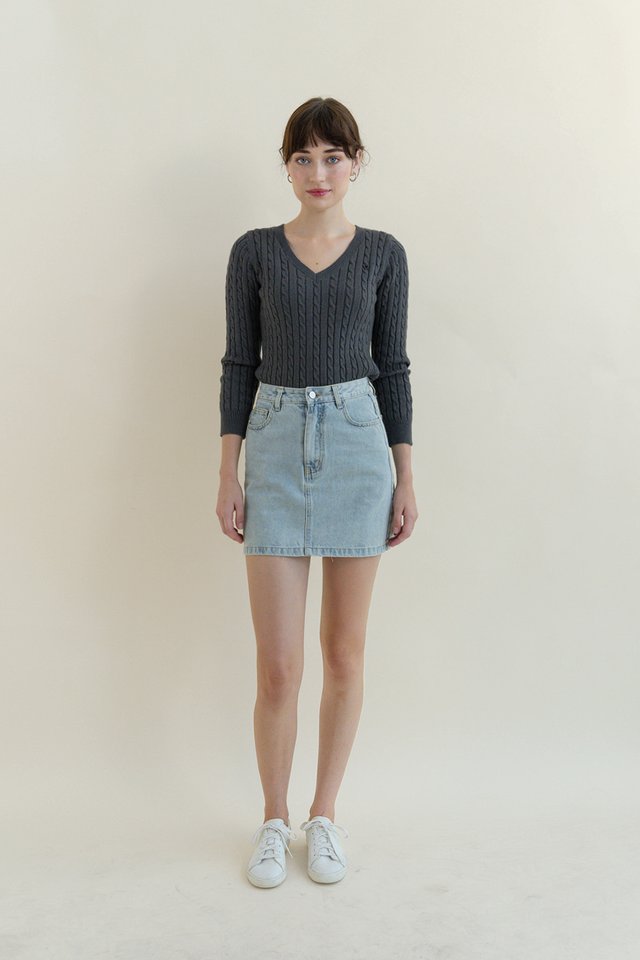 DANIELLE DENIM SKIRT LIGHT WASH