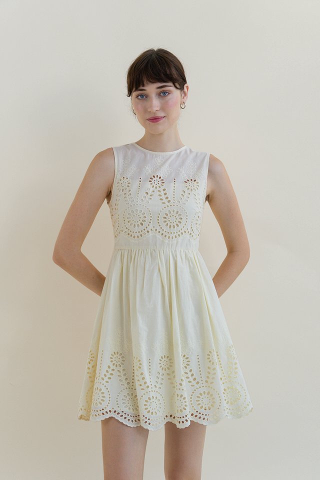 ORALIE INNER LINING MINI DRESS BUTTERMILK